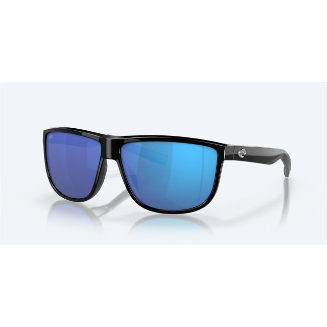 Costa Rincondo Sunglasses Shiny Black Frame Blue Polarized Glass Lense