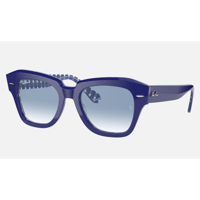 Ray Ban State Street RB2186 Sunglasses + Blue Frame Light Blue Lens