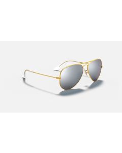 Ray Ban Aviator Flash Lenses RB3025 Sunglasses Silver Flash Gold
